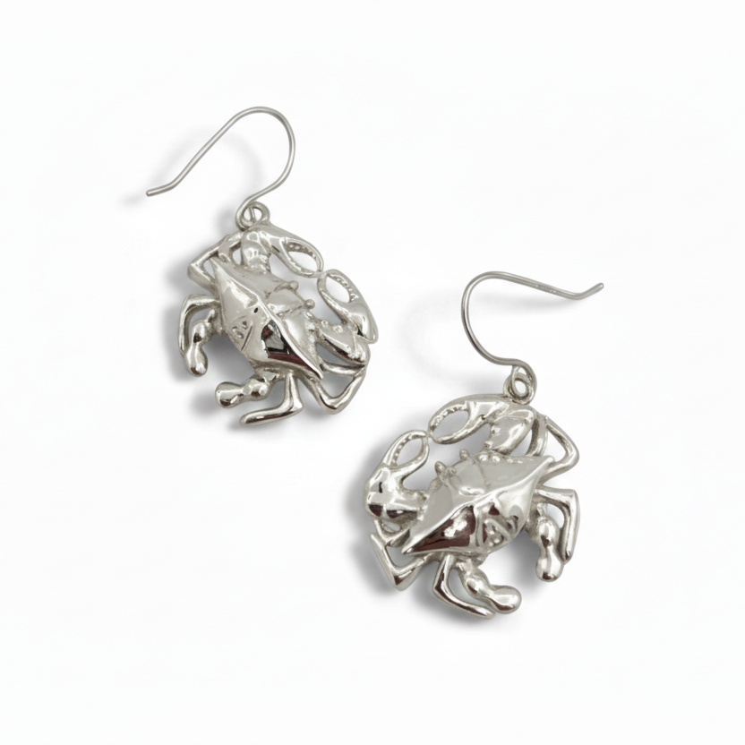 Blue Crab Sterling Silver Earring (Medium)