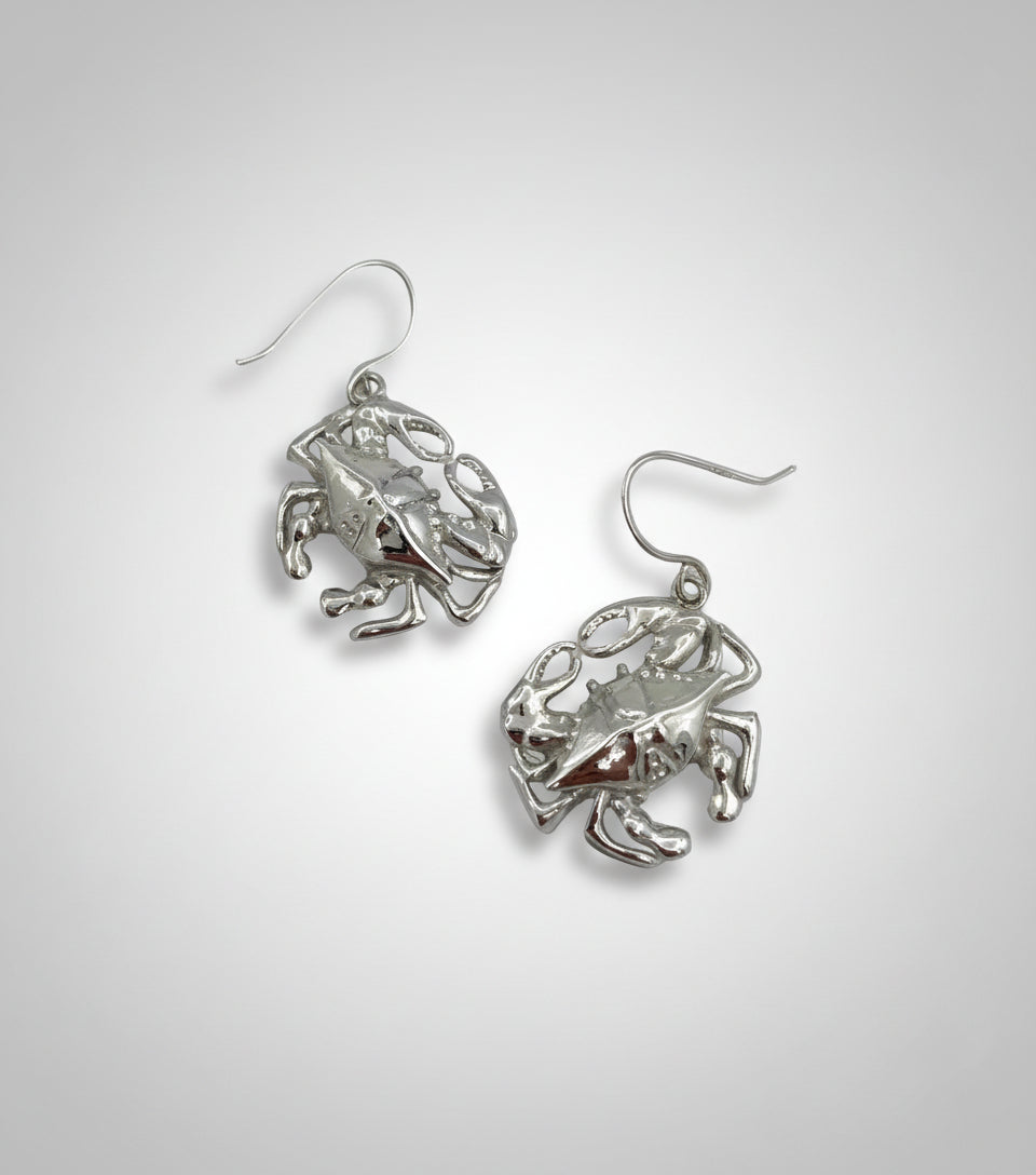 Blue Crab Sterling Silver Earring (Medium)