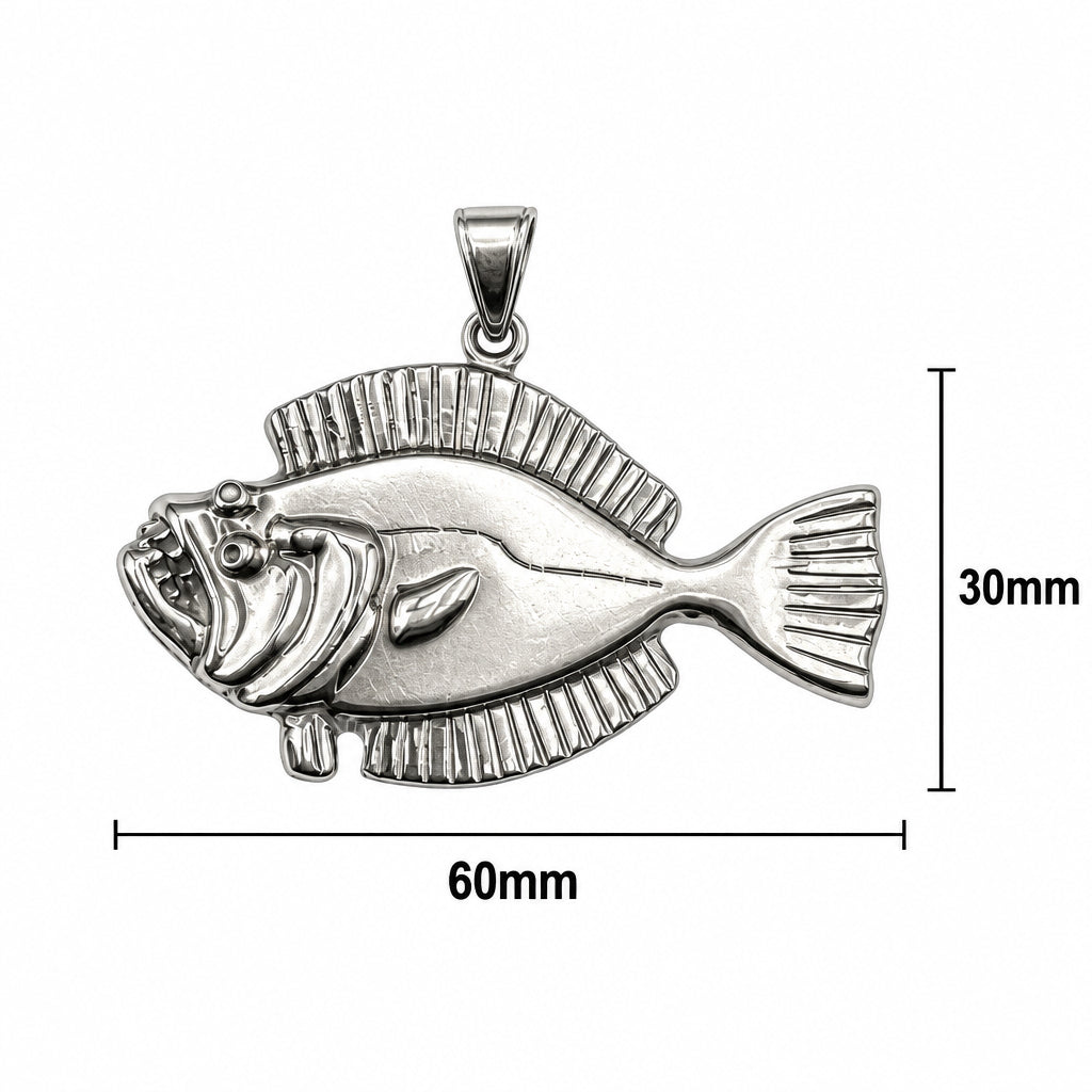 Flounder/Fluke Necklace - Sterling Silver