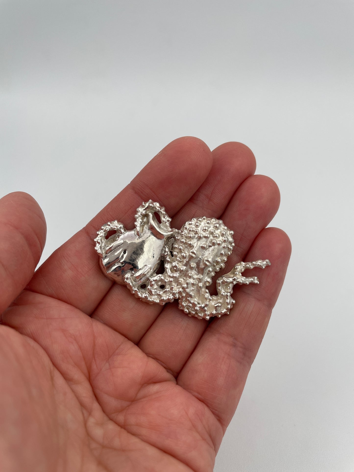 Octopus coming out of Jar - Brooch