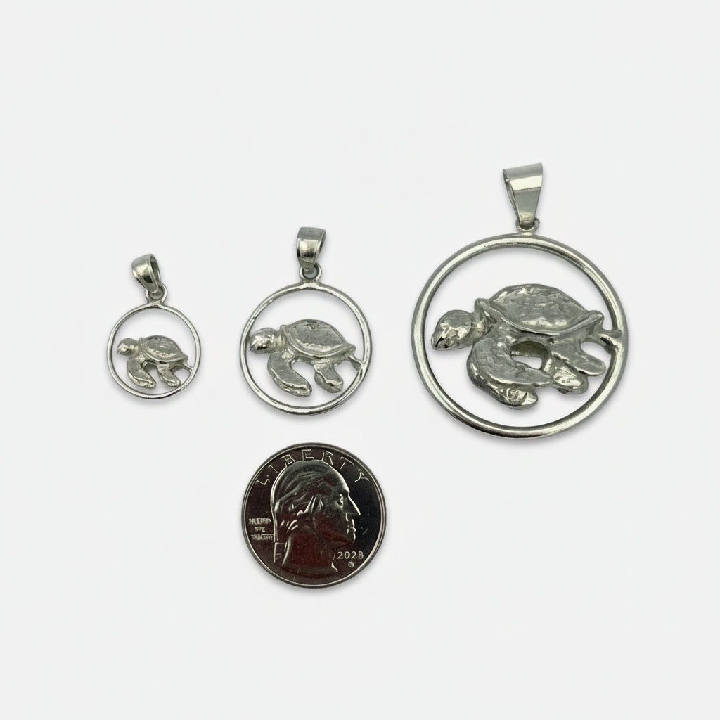 Turtle Sterling Silver Charm (Large)