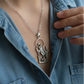 Blue Heron w/ Leg up Necklace (Large) - Sterling Silver