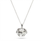 Silver crab pendant necklace on a white background