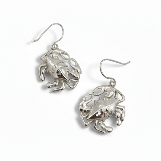 Blue Crab Sterling Silver Earring (Medium)