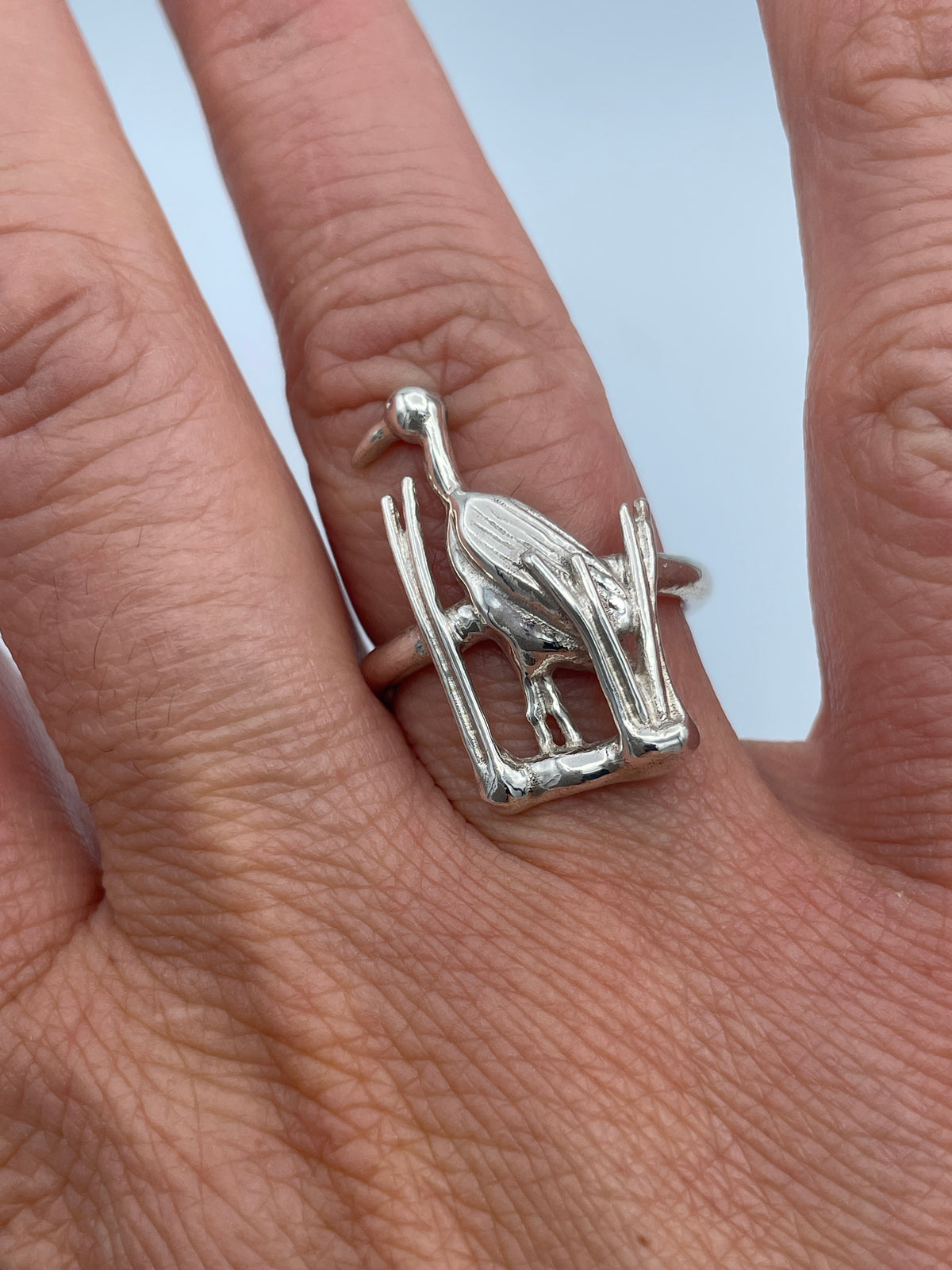 Blue Heron Ring - Sterling Silver