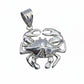 Silver crab pendant on a white background