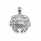 Silver crab pendant on a white background