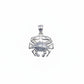 Silver crab pendant on a white background