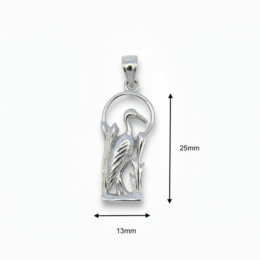 Blue Heron Charm (Small) - Sterling Silver