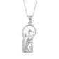 Silver heron pendant on a white background