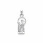 A sterling silver pendant featuring a detailed heron or crane figure inside a basket-like oval frame, shown against a neutral light gray textured background.