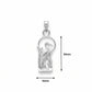 Silver pendant featuring a heron standing inside a circular frame, shown on a white background with dimension markers indicating 20mm height and 10mm width.