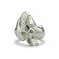 Silver breaching whale ring  on a white background