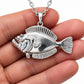 Flounder/Fluke Necklace (Medium) - Sterling Silver