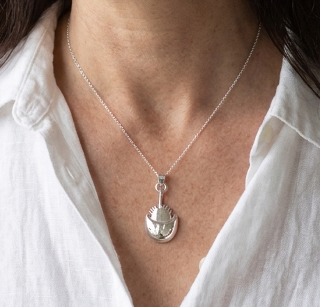 Horseshoe Crab - Sterling Silver Necklace