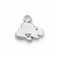 Silver charm with 'AOJ' and '.925' marking on a gray background