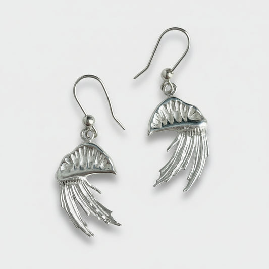 Portuguese Man O' War Sterling Silver Earrings