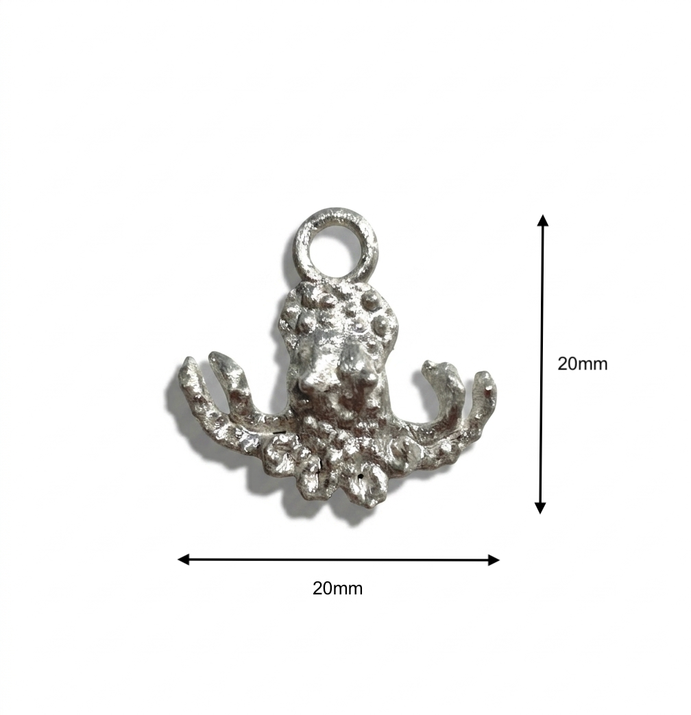Octopus Charm - Sterling Silver