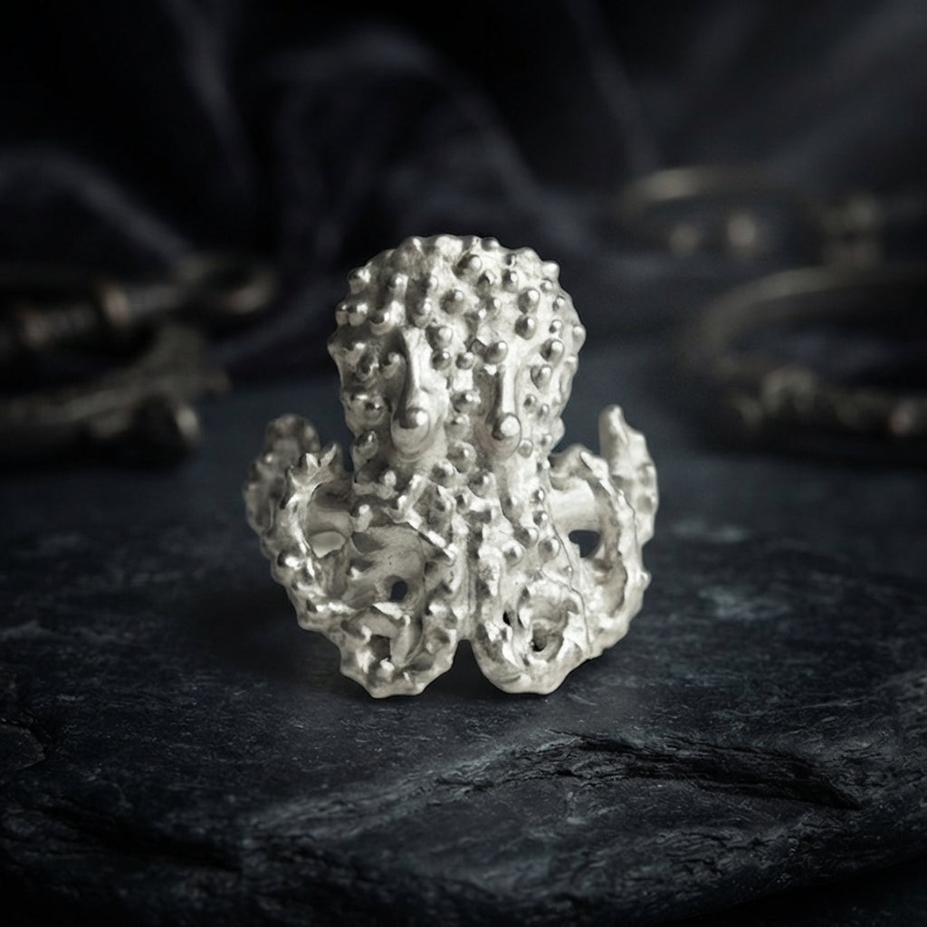 Octopus Large Ring - Sterling Silver