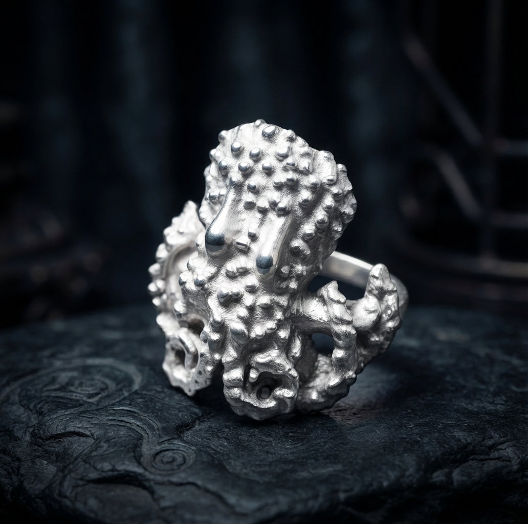 Octopus Large Ring - Sterling Silver