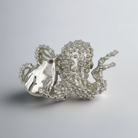 Octopus coming out of Jar - Brooch