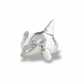 Silver shark-shaped ring on a white background