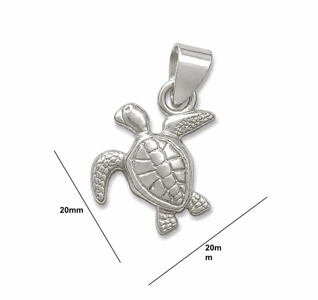 Sea Turtle Charm - Sterling Silver
