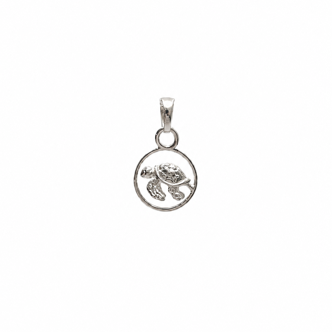 Floating Sea Turtle Charm – Sterling Silver (XS)