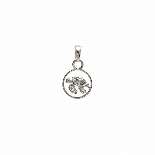Floating Sea Turtle Charm - Sterling Silver (X Small)