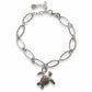 Sea Turtle Bracelet with oval chain on white background