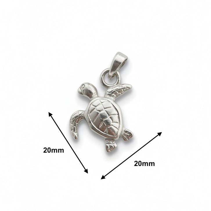 Sea Turtle Sideway Necklace – Sterling Silver