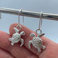 Sea Turtle Sideway Earrings - Sterling Silver