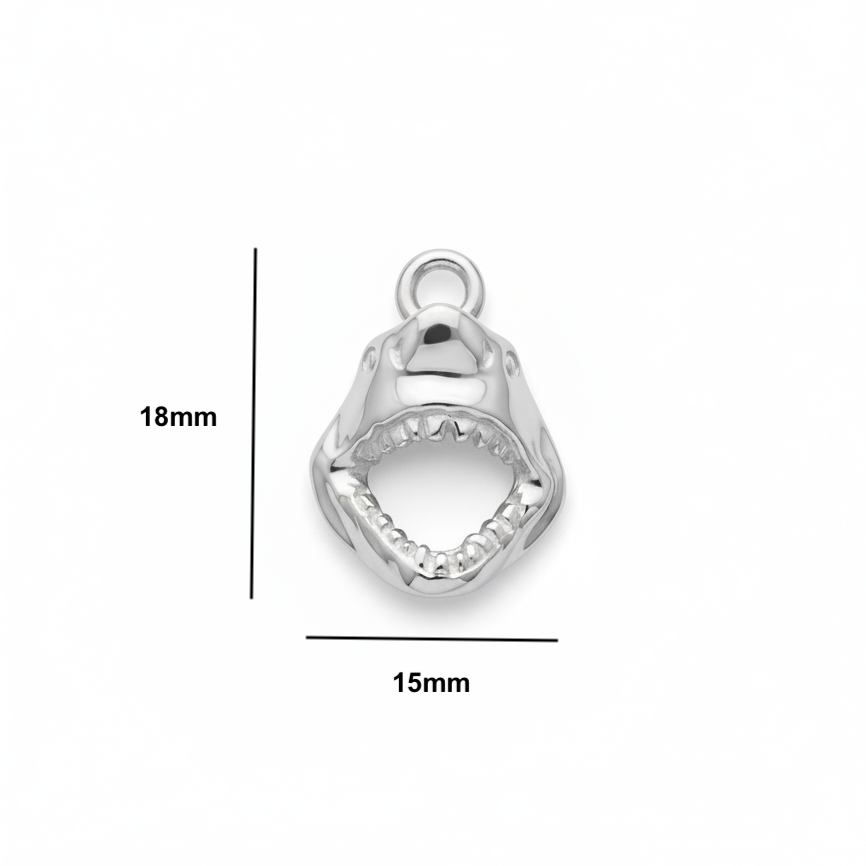 Shark Mouth Sterling Silver Charm