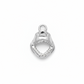 Silver shark tooth pendant on a white background