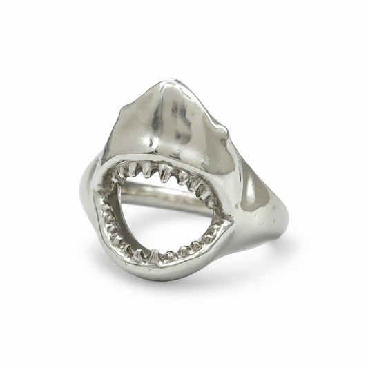 Great White Shark Mouth Sterling Silver Ring