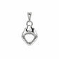 A polished silver pendant shaped like an open shark mouth with visible teeth, shown on a plain white background.
