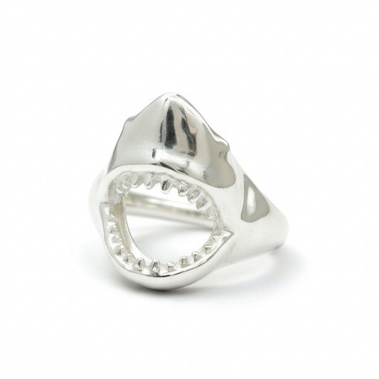 Great White Shark Mouth Sterling Silver Ring