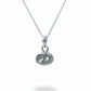 Shell silver necklace showing backside in white backgroud