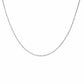 Silver chain necklace on a light gray background