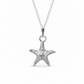Starfish silver necklace on white background