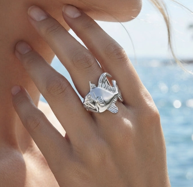 Triggerfish Ring - Sterling Silver