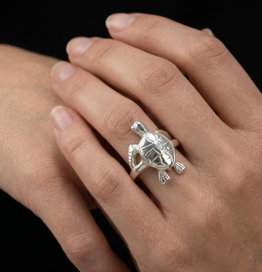 Sea Turtle Sterling Silver Ring