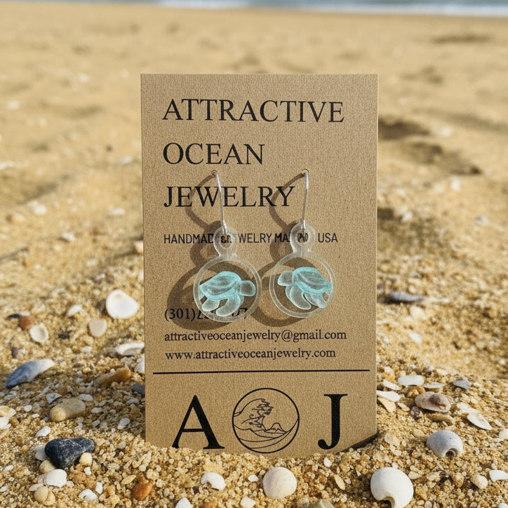 3D Printed Turtle - Earrings