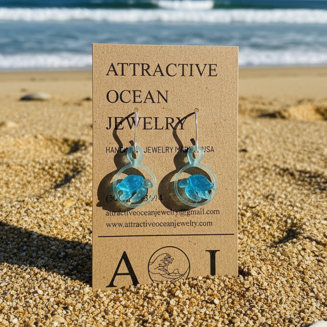 3D Printed Turtle - Earrings