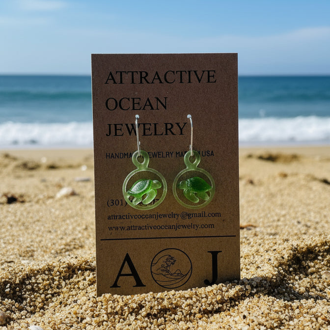 3D Printed Turtle - Earrings