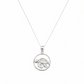 Silver necklace with a turtle pendant on a white background
