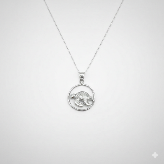 Sea Turtle Sterling Silver Neckless (Medium)