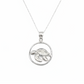 Silver necklace with a turtle pendant on a white background